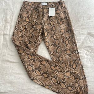 Frame Denim Brown Snake Print Pants